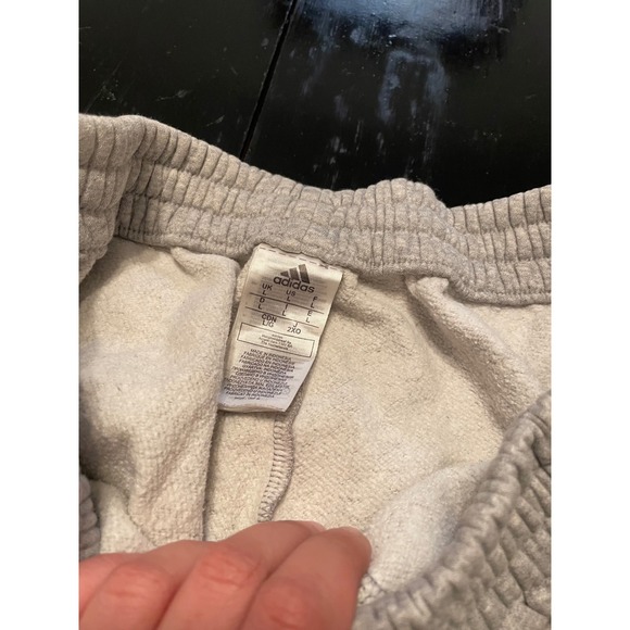 Adidas Women Gray Jogger Sweatpants Big Logo Drawstring Waist Casual Athletic - Picture 3 of 4